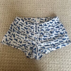 Blue Dog-Print Lounge Shorts